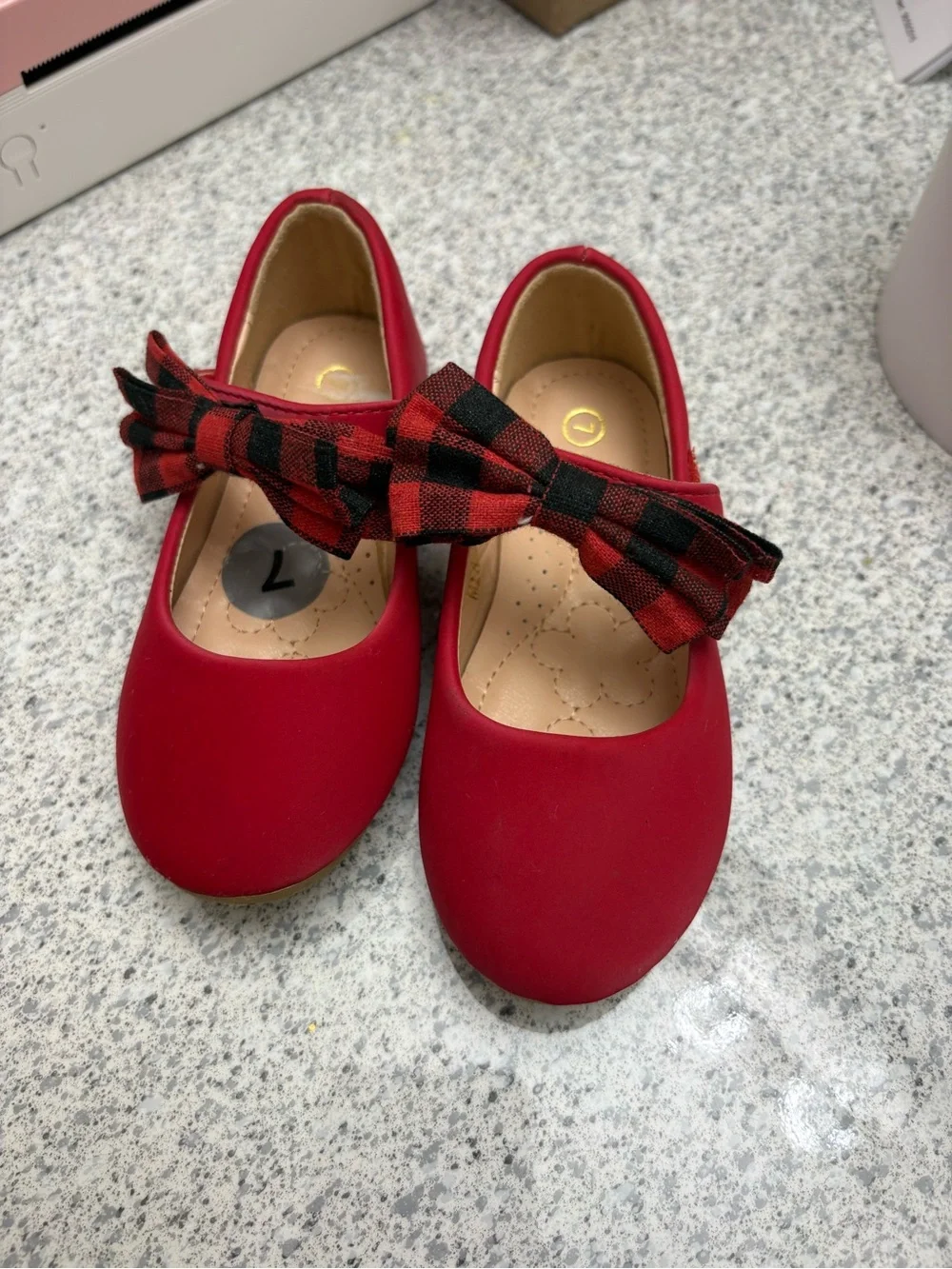 Girls Red Bow Mary Jane Flats - Kids Shoes